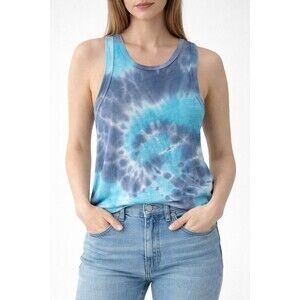 Wild Fable Tank Top Size Small Blue White Tie Dye